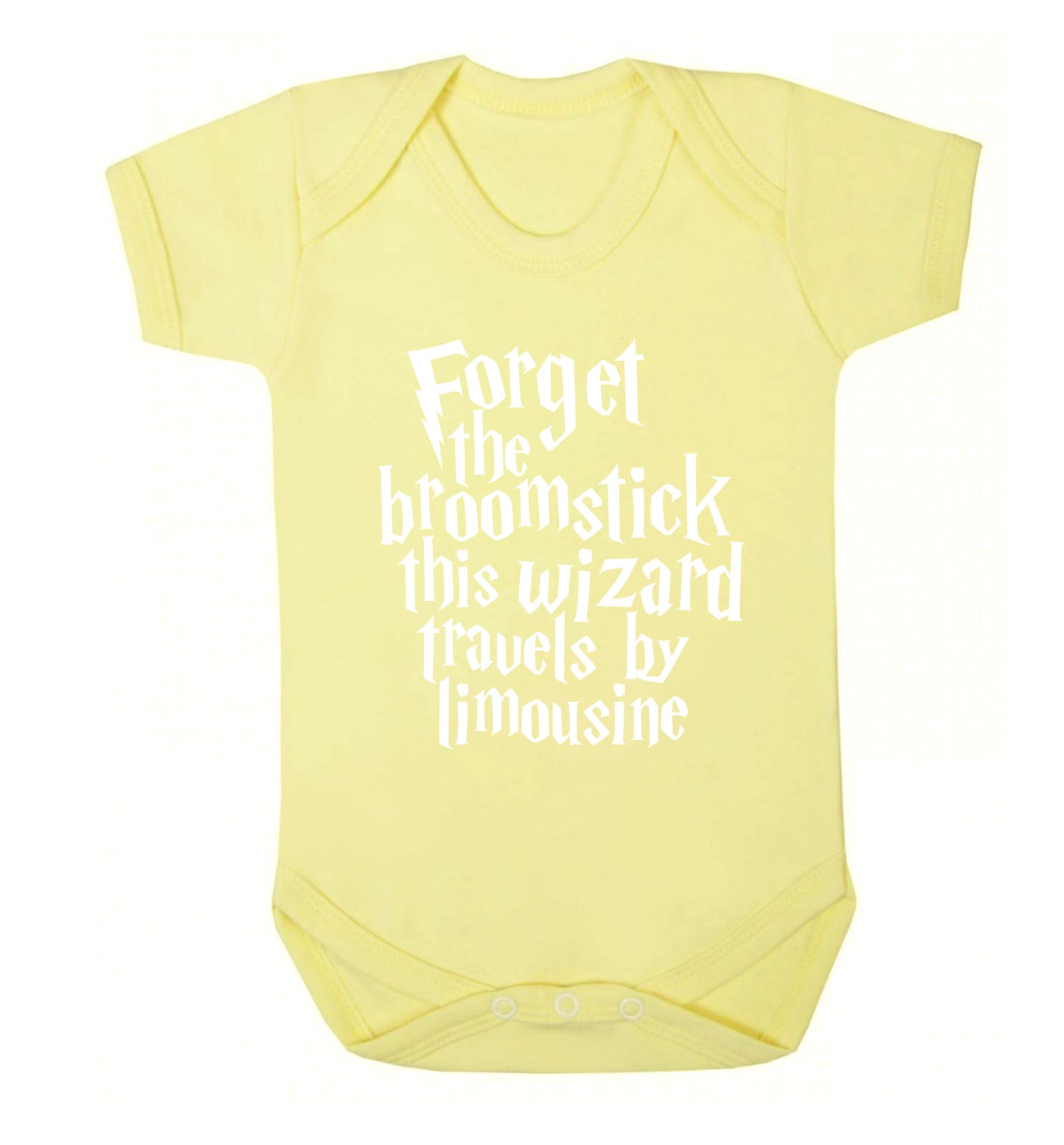 Forget the broomstick this wizard travels by limousine Baby Vest pale yellow 18-24 months