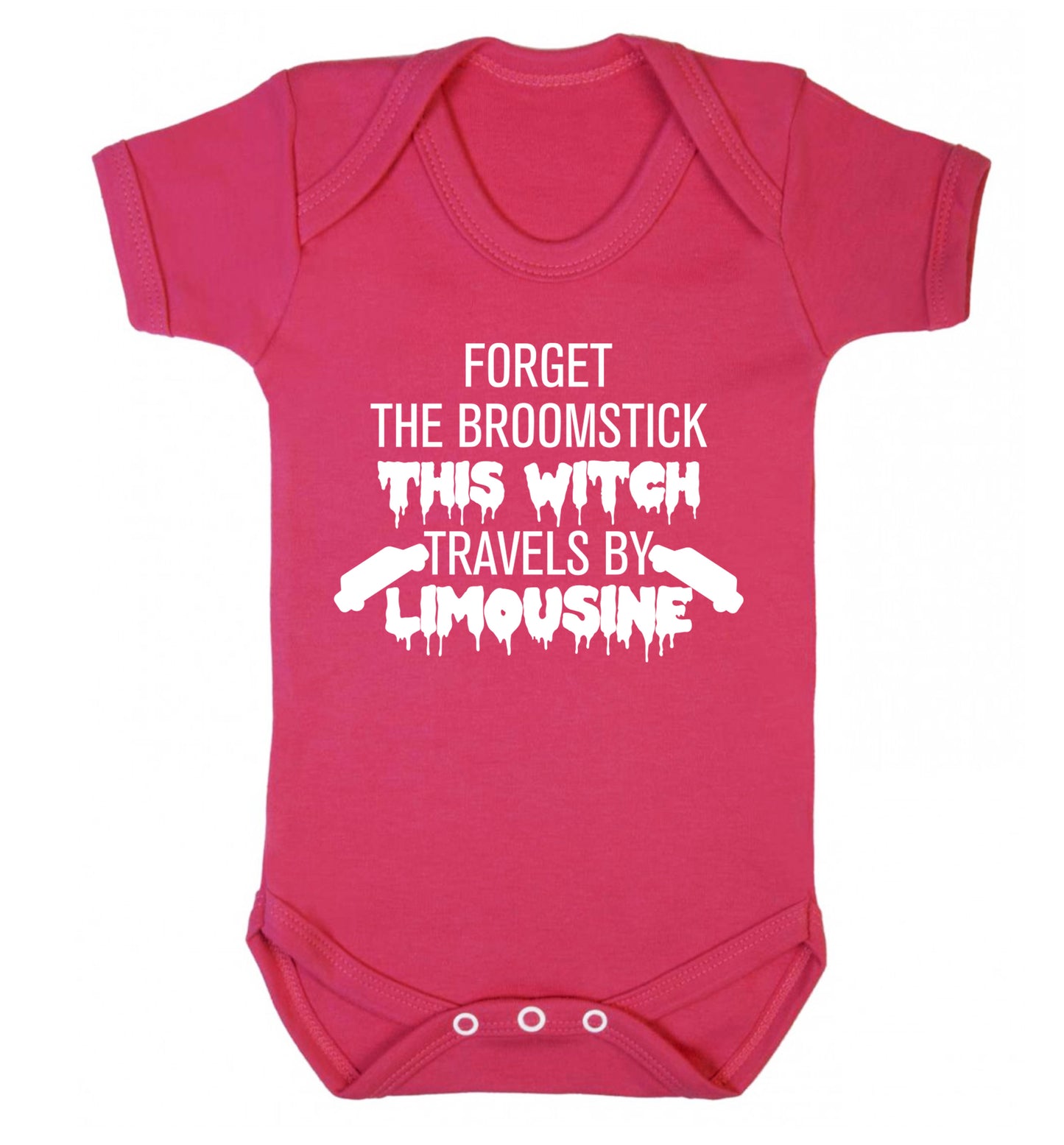 Forget the broomstick this witch travels by limousine Baby Vest dark pink 18-24 months