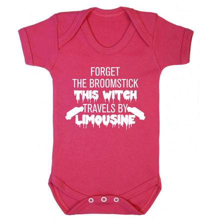 Forget the broomstick this witch travels by limousine Baby Vest dark pink 18-24 months