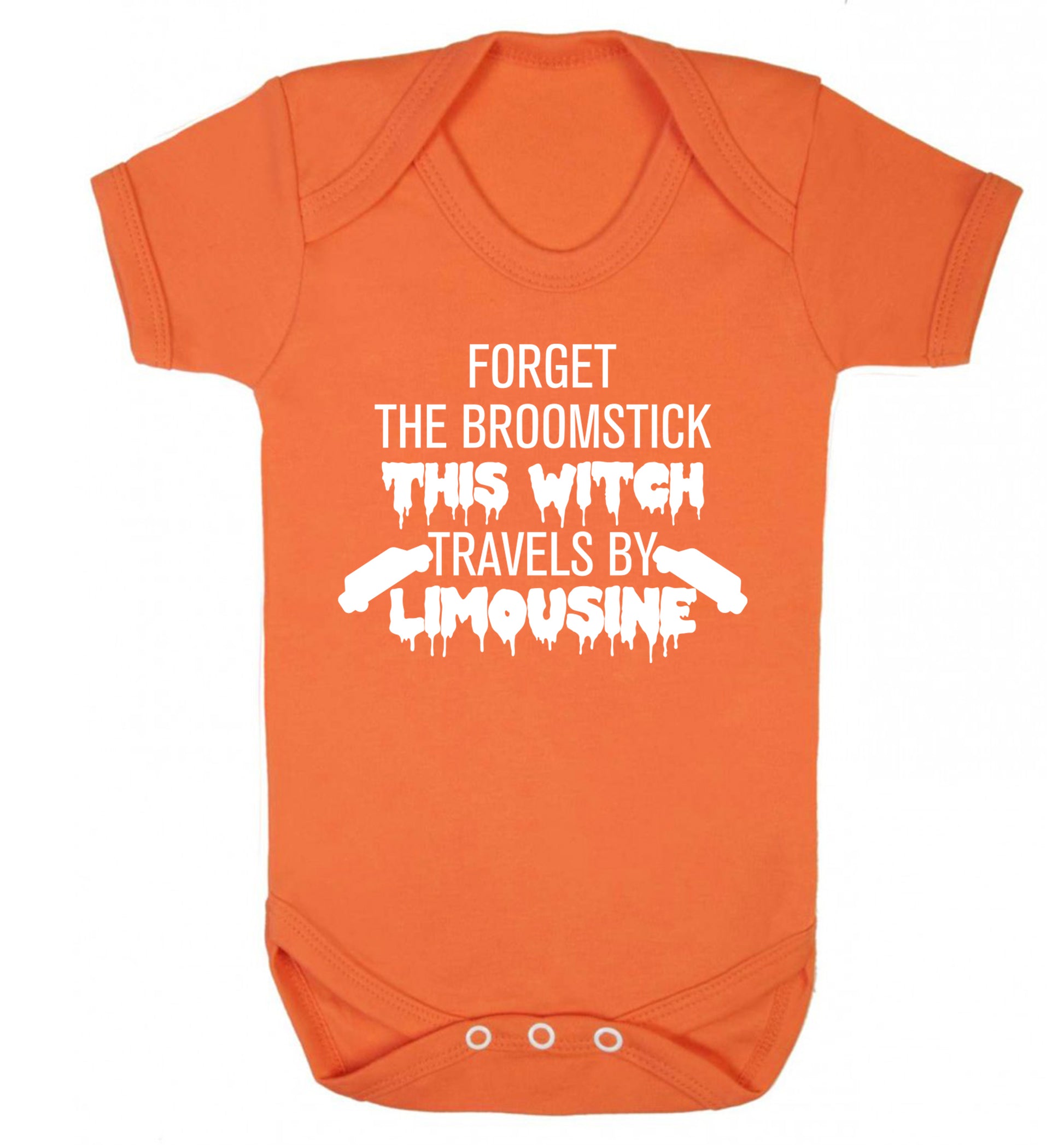 Forget the broomstick this witch travels by limousine Baby Vest orange 18-24 months