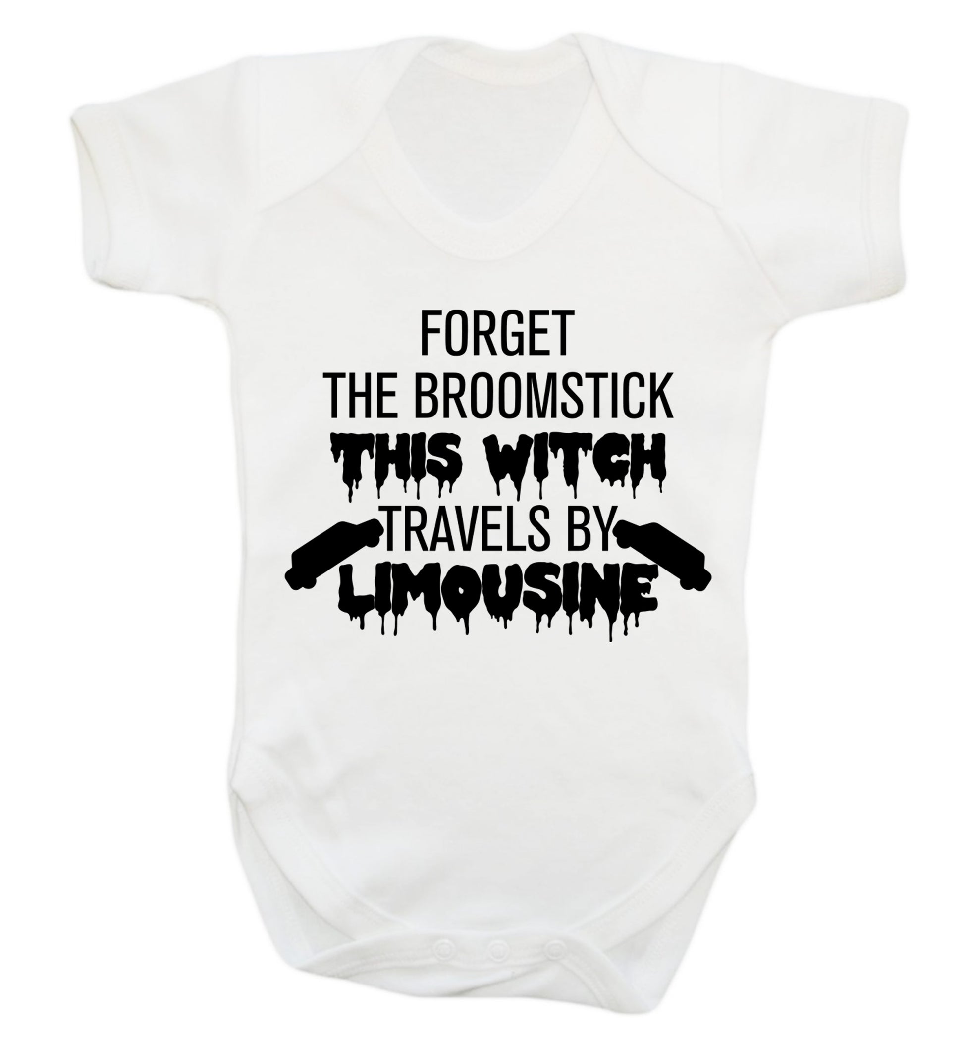 Forget the broomstick this witch travels by limousine Baby Vest white 18-24 months
