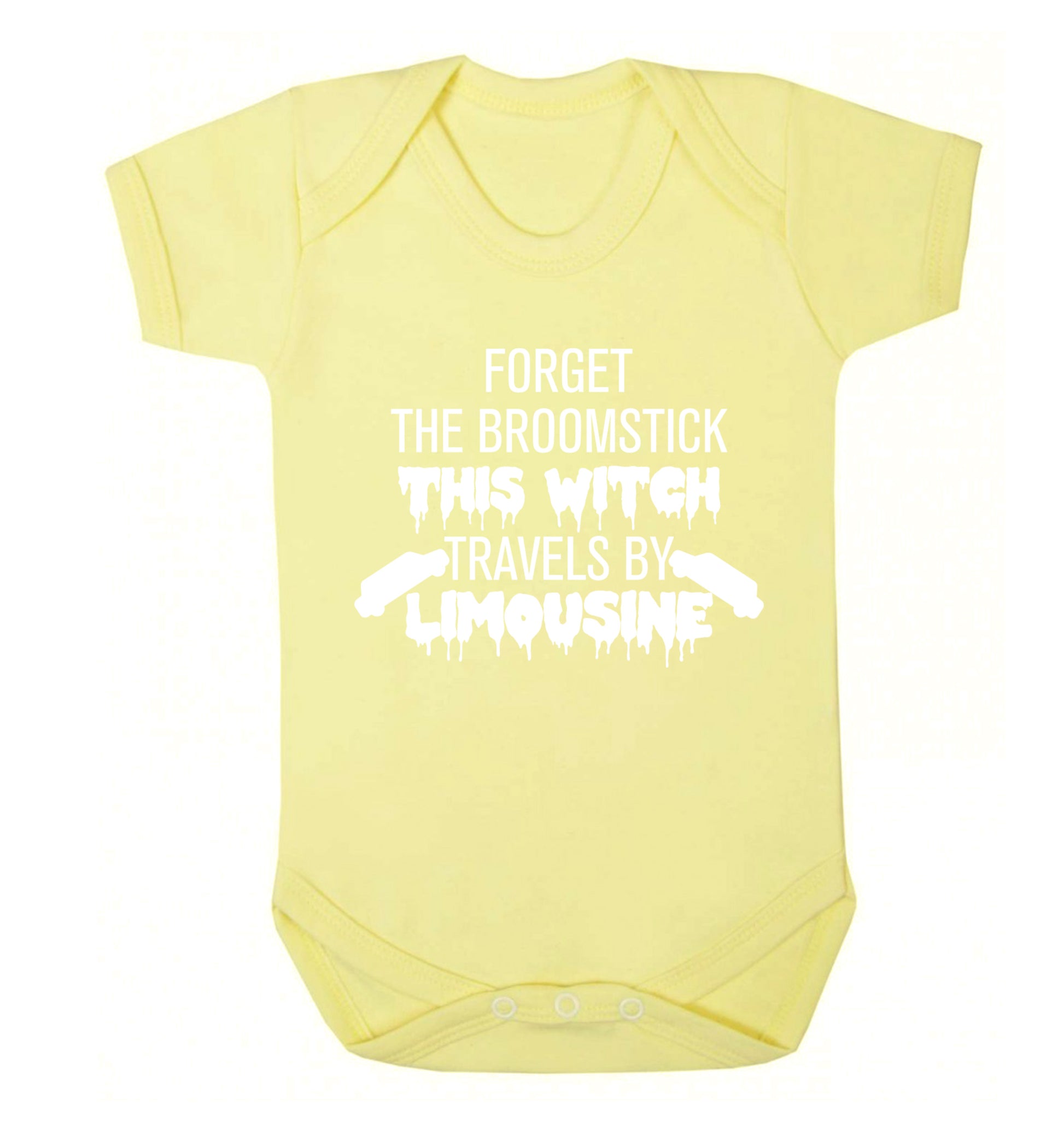 Forget the broomstick this witch travels by limousine Baby Vest pale yellow 18-24 months