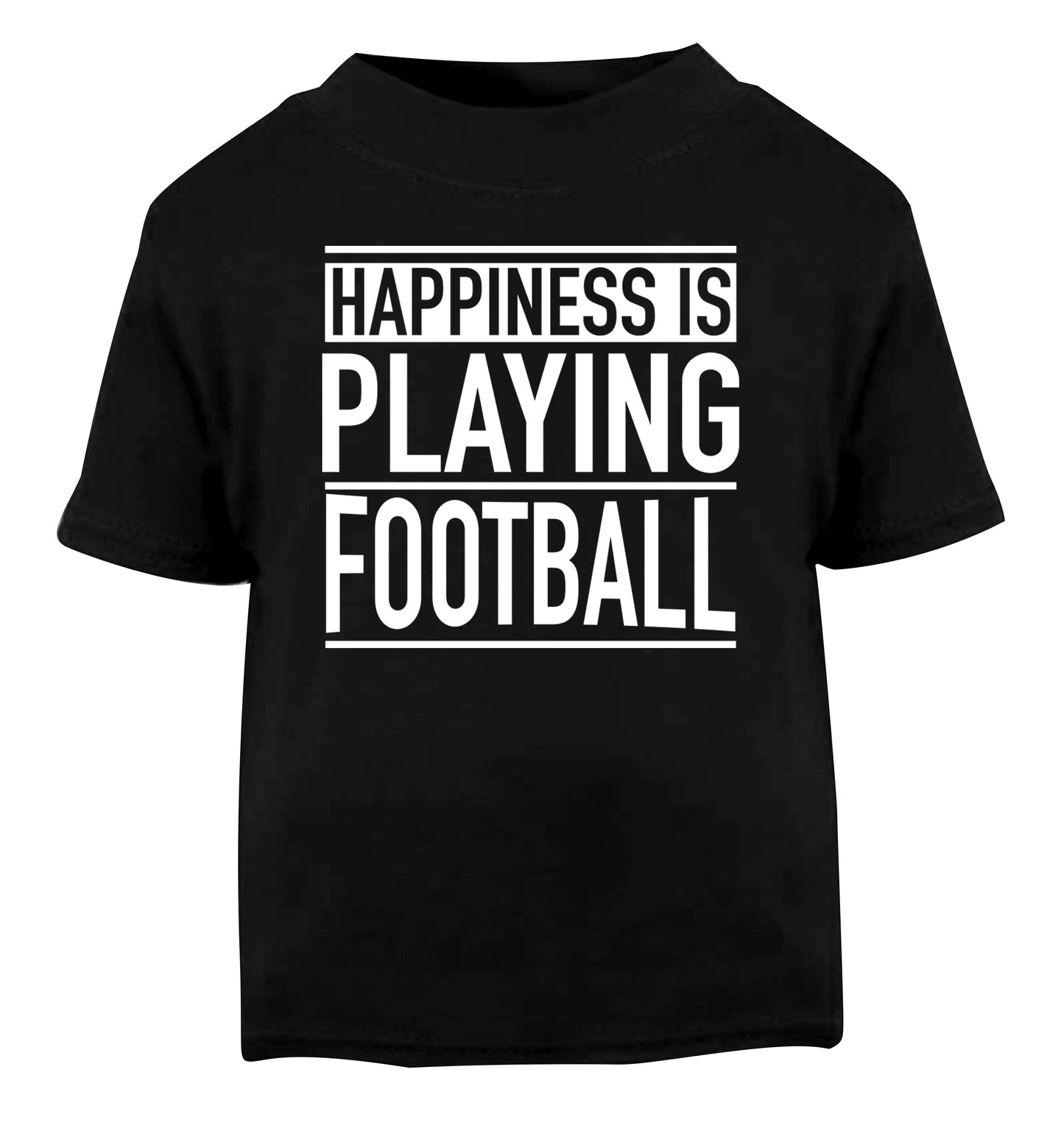 Happiness is playing football Black Baby Toddler Tshirt 2 years
