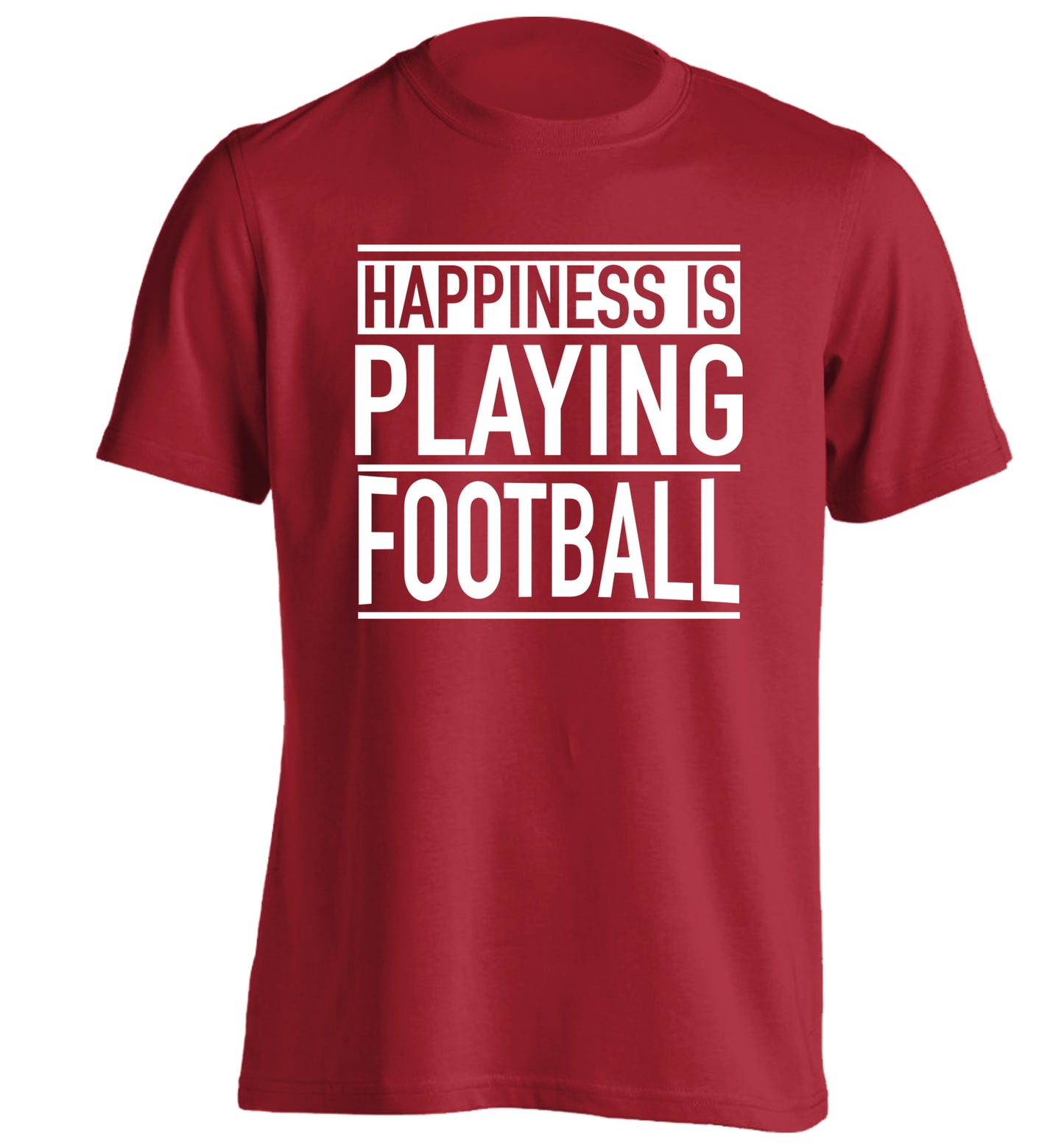 Happiness is playing football adults unisexred Tshirt 2XL