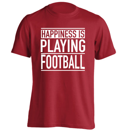 Happiness is playing football adults unisexred Tshirt 2XL