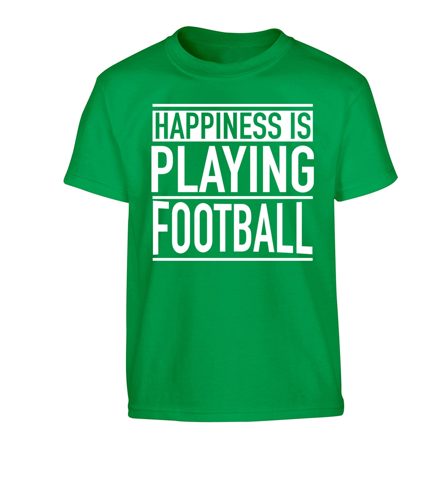 Happiness is playing football Children's green Tshirt 12-14 Years