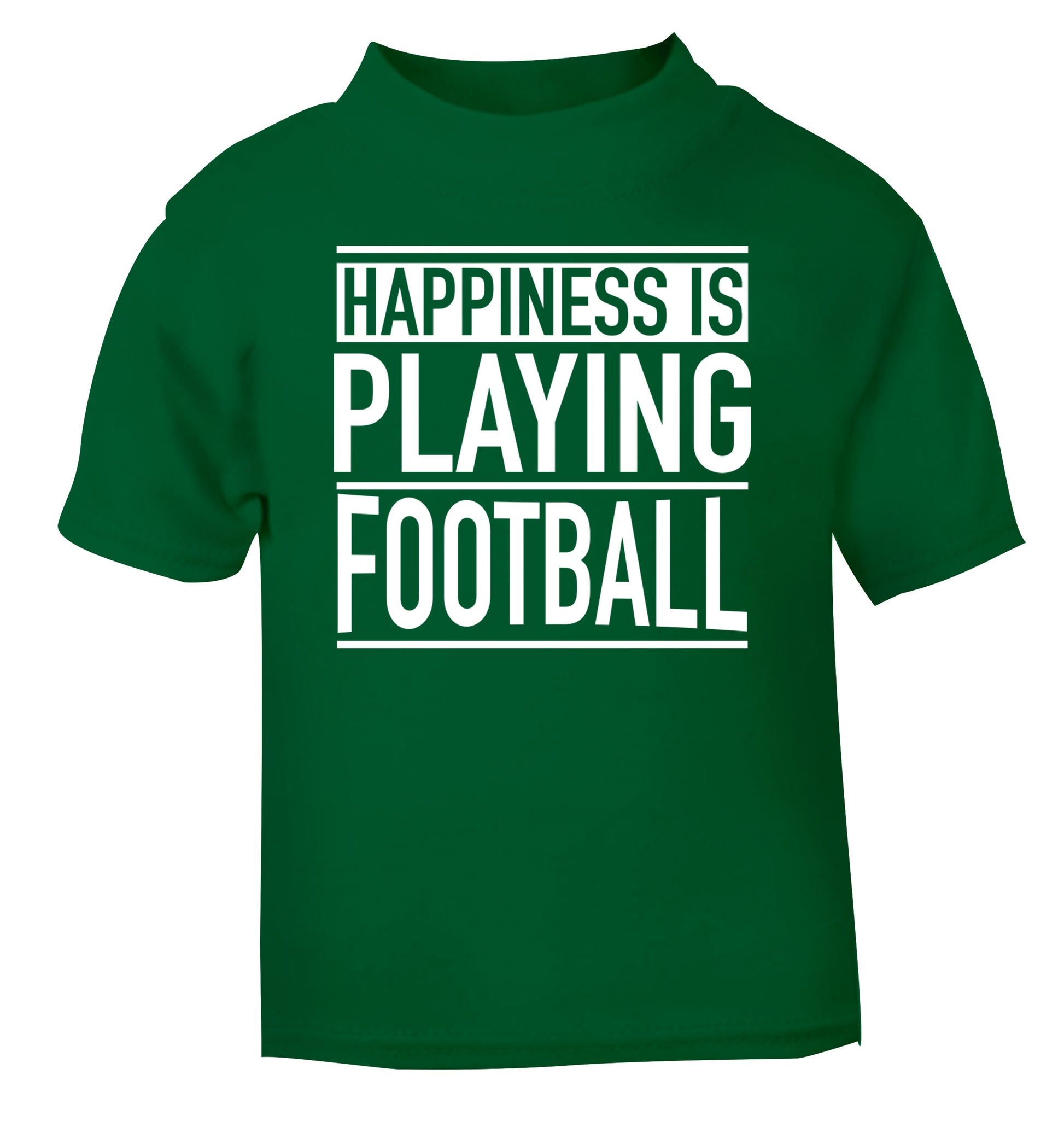 Happiness is playing football green Baby Toddler Tshirt 2 Years