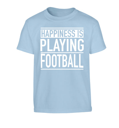 Happiness is playing football Children's light blue Tshirt 12-14 Years