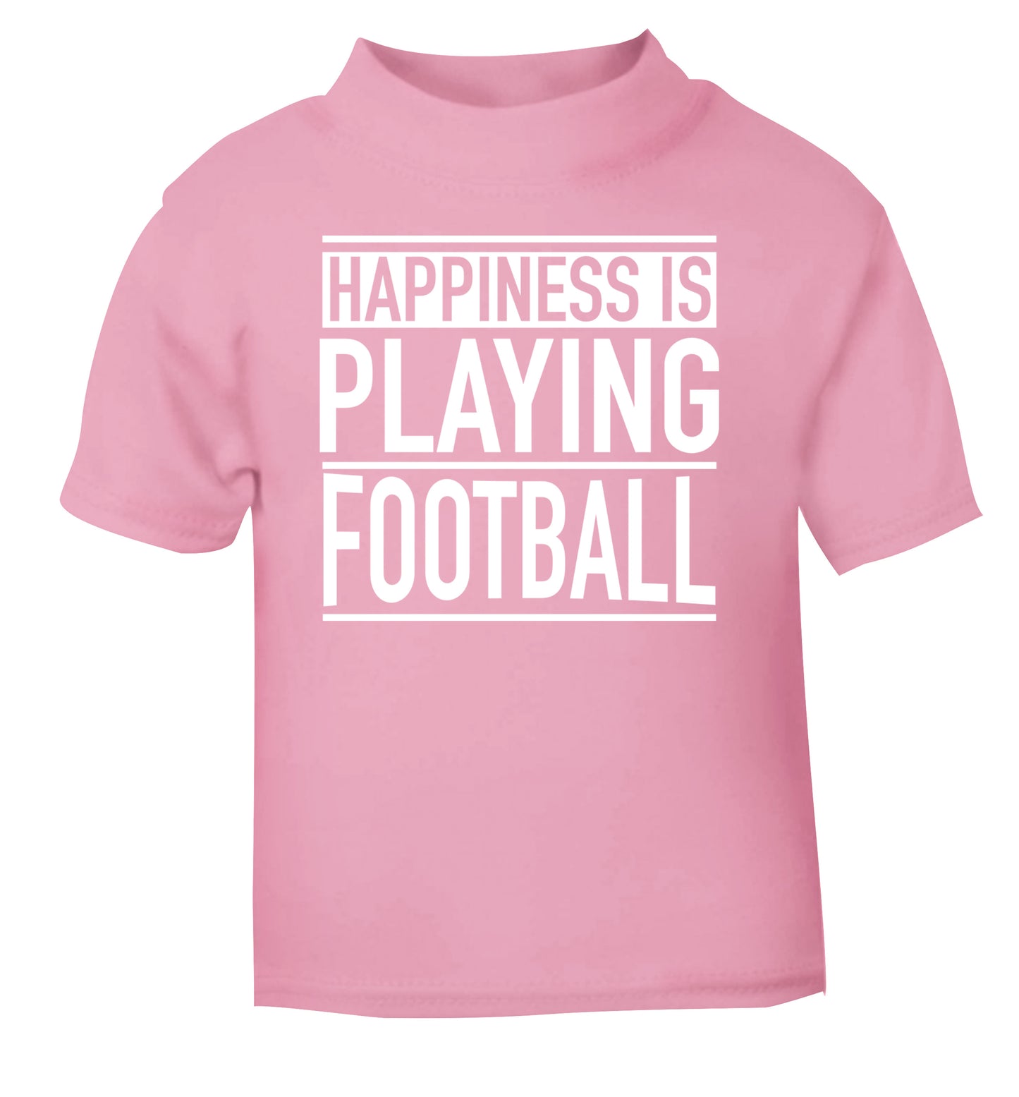 Happiness is playing football light pink Baby Toddler Tshirt 2 Years