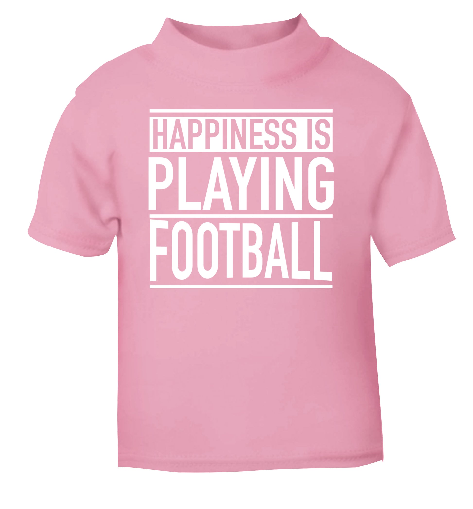 Happiness is playing football light pink Baby Toddler Tshirt 2 Years
