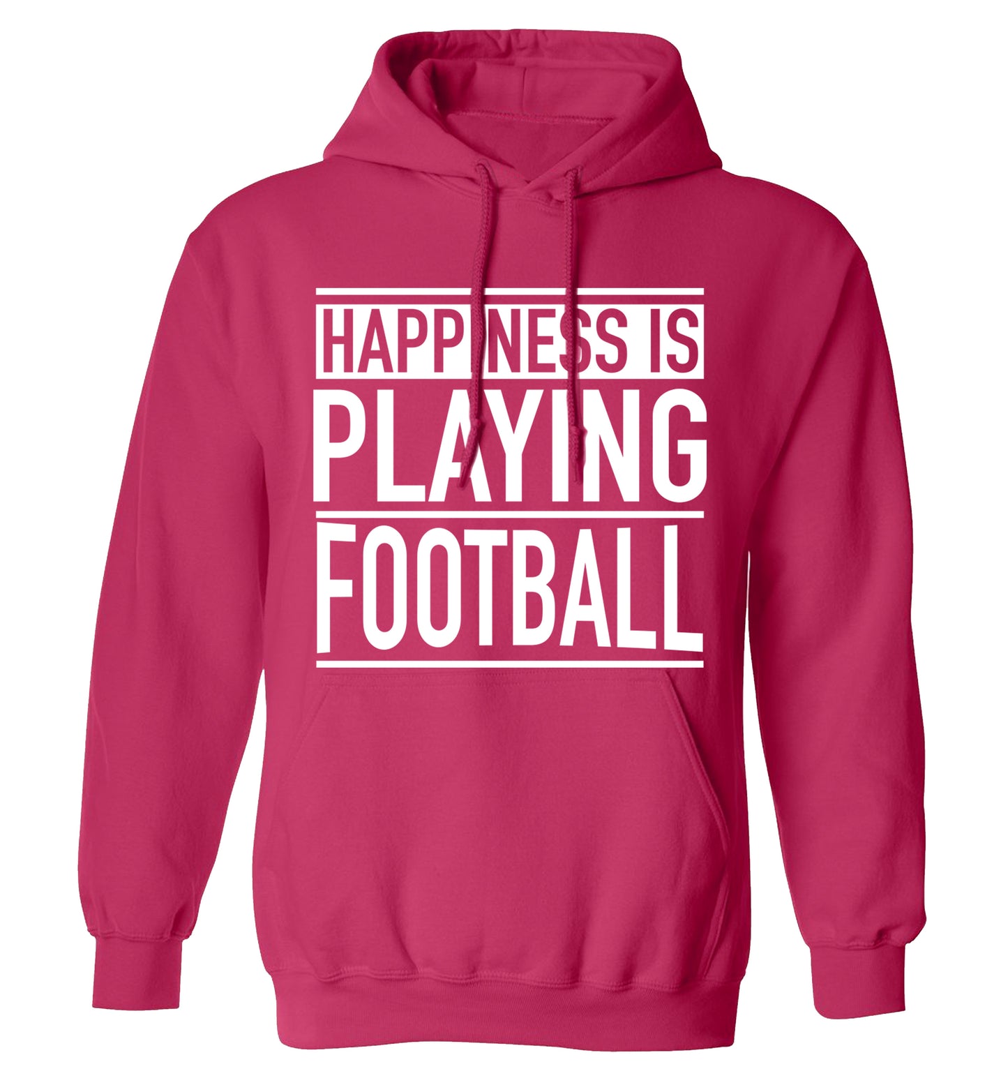 Happiness is playing football adults unisexpink hoodie 2XL
