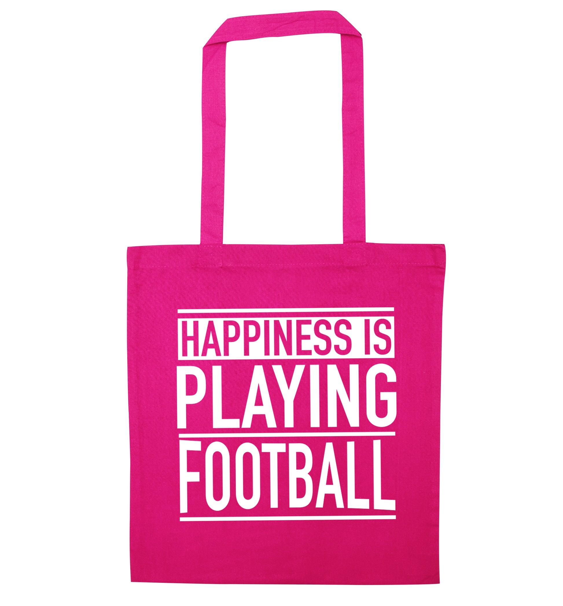 Happiness is playing football pink tote bag