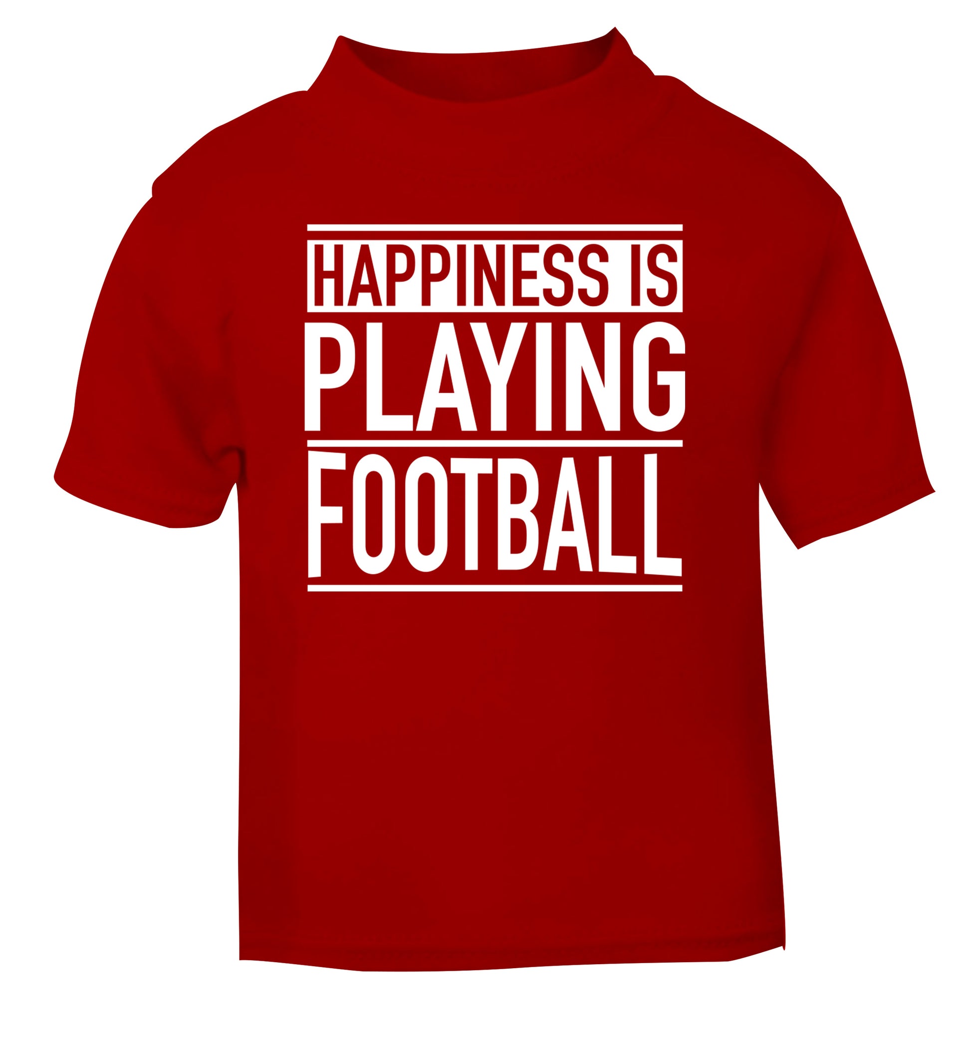 Happiness is playing football red Baby Toddler Tshirt 2 Years