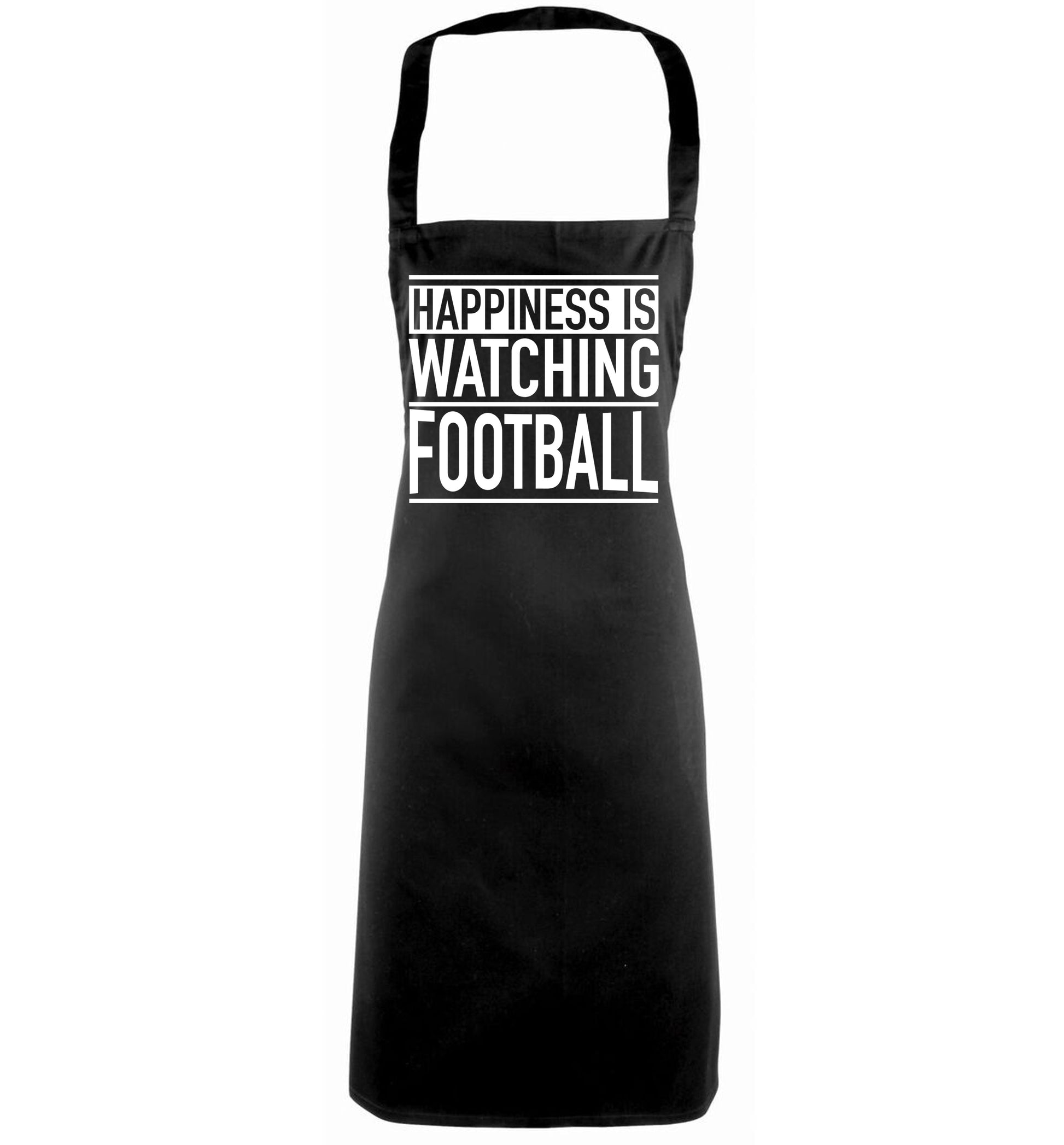 Happiness is watching football black apron