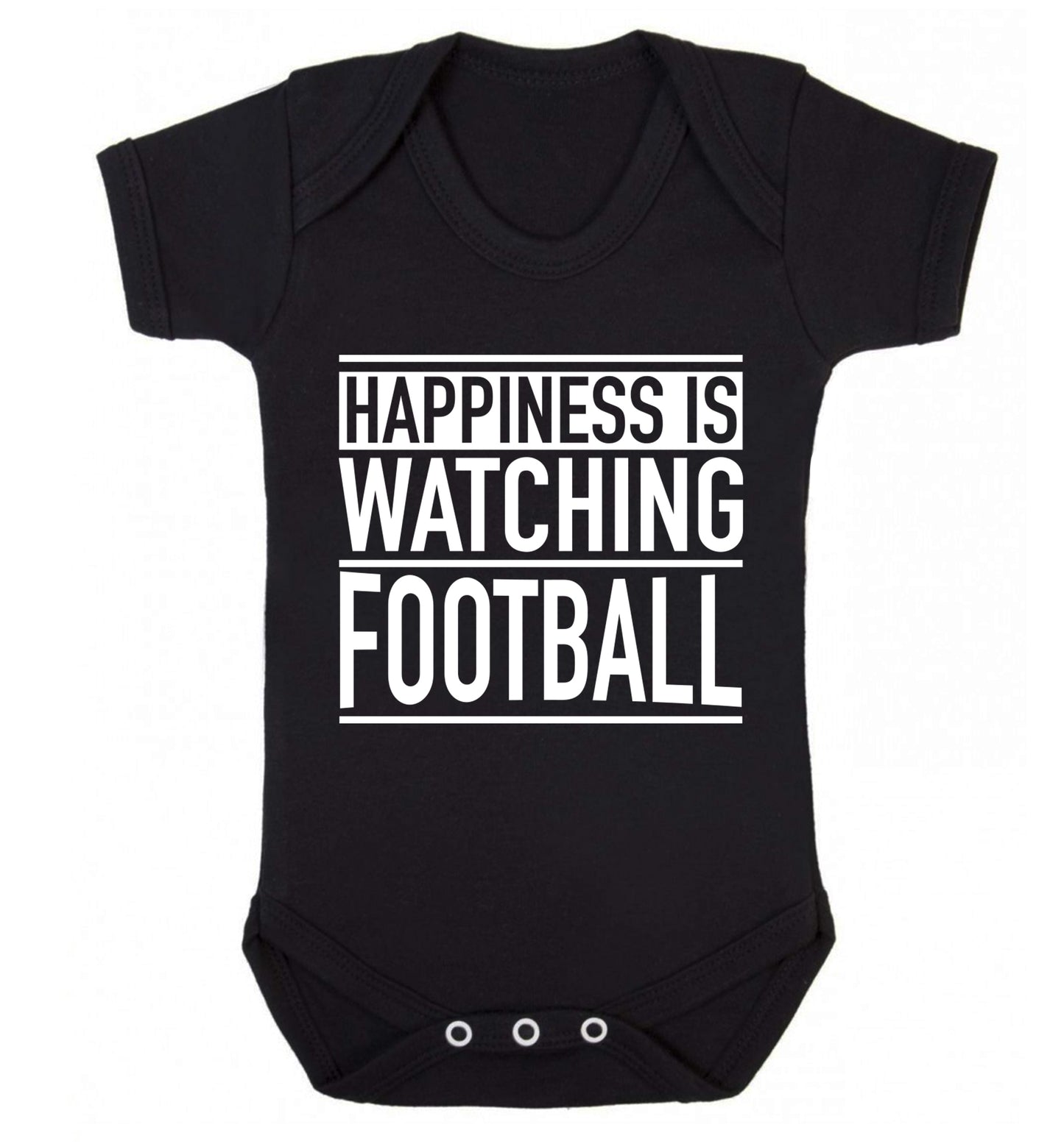 Happiness is watching football Baby Vest black 18-24 months