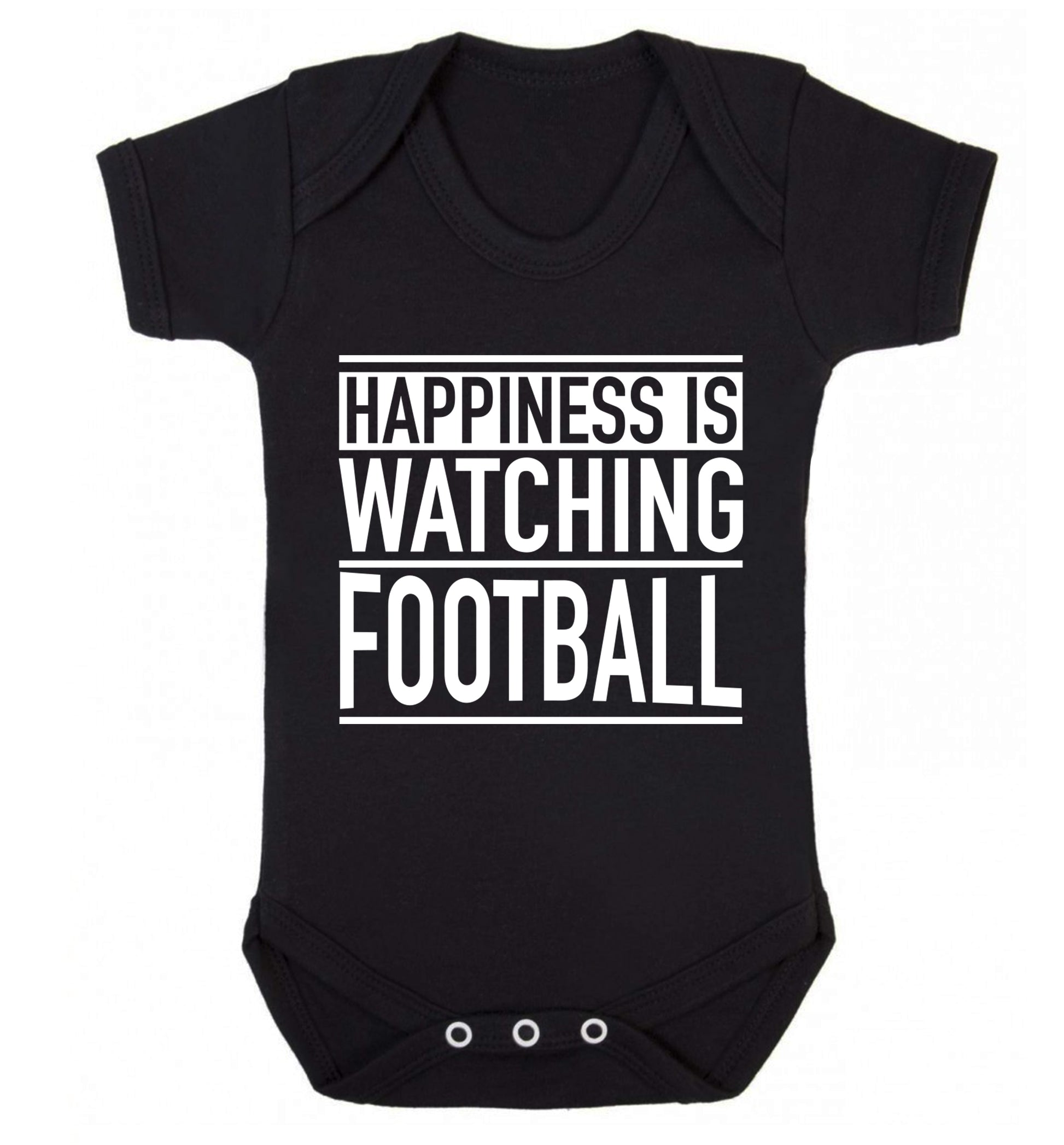 Happiness is watching football Baby Vest black 18-24 months