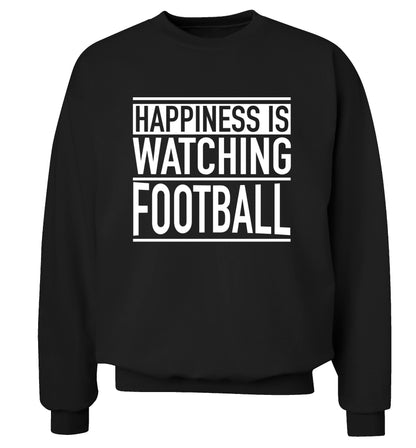 Happiness is watching football Adult's unisexblack Sweater 2XL