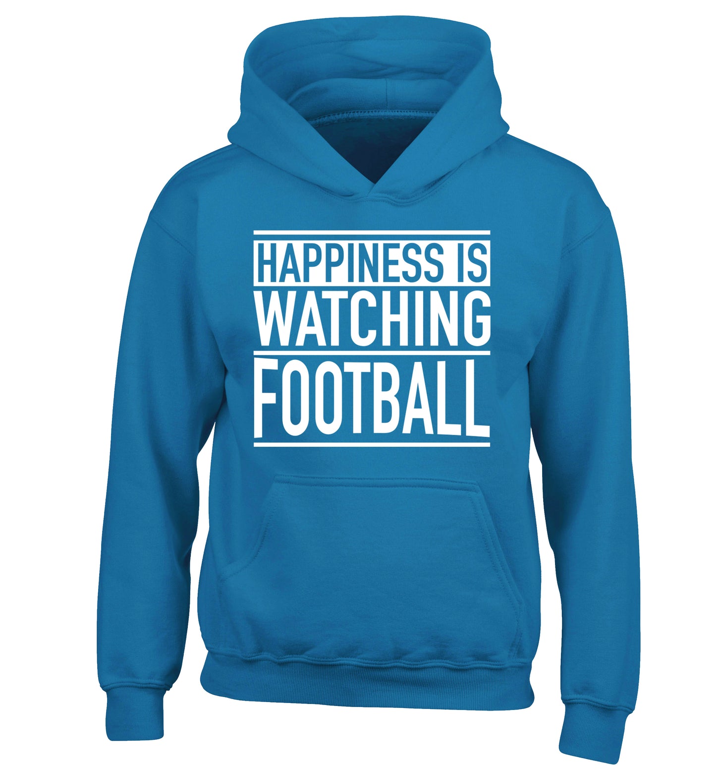 Happiness is watching football children's blue hoodie 12-14 Years