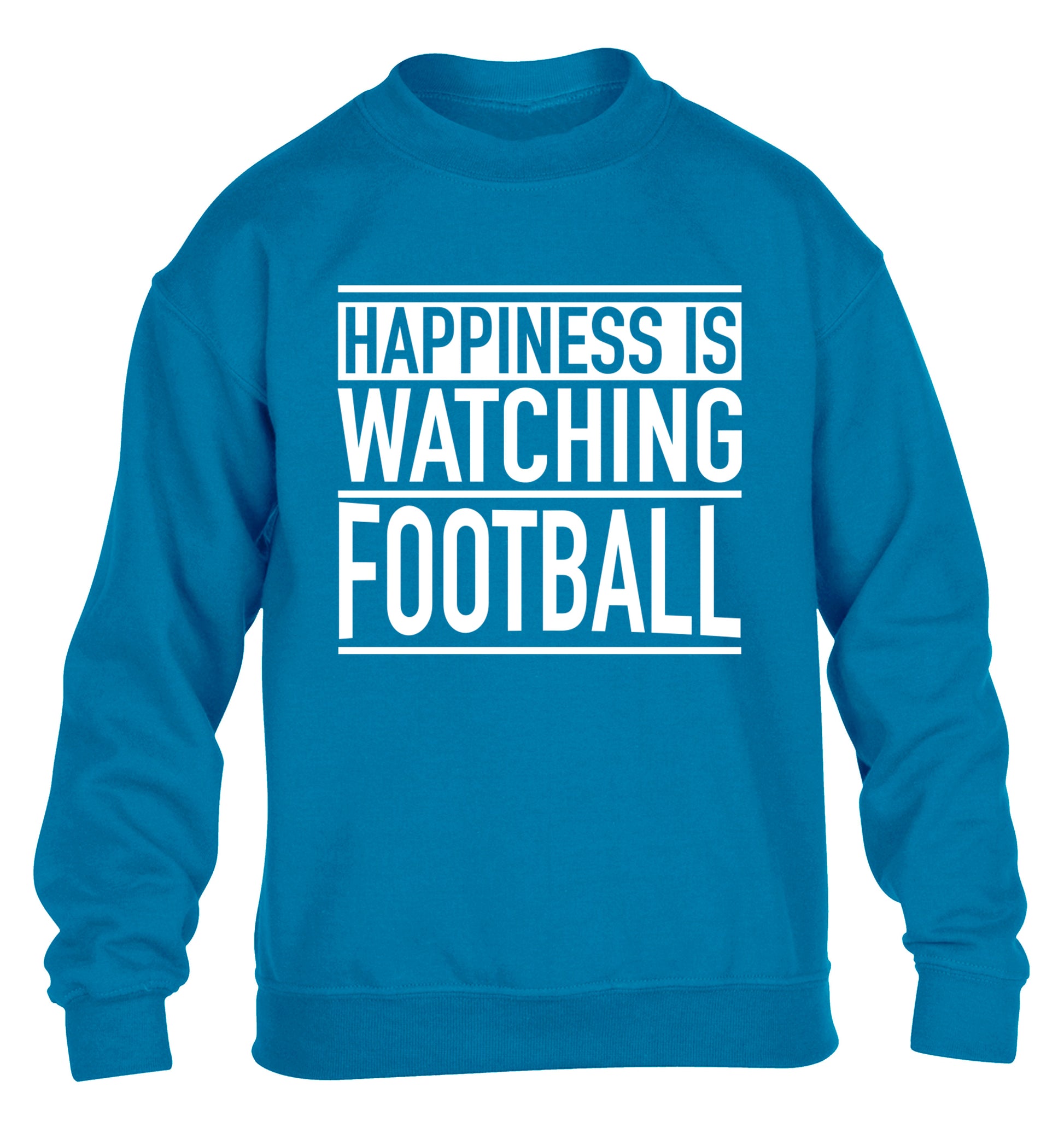 Happiness is watching football children's blue sweater 12-14 Years