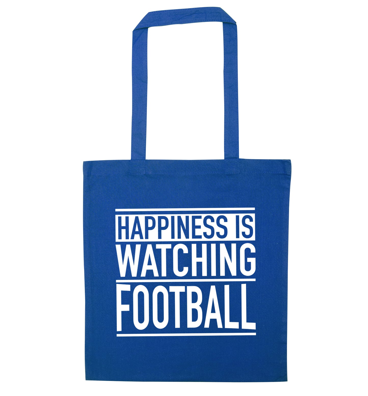 Happiness is watching football blue tote bag