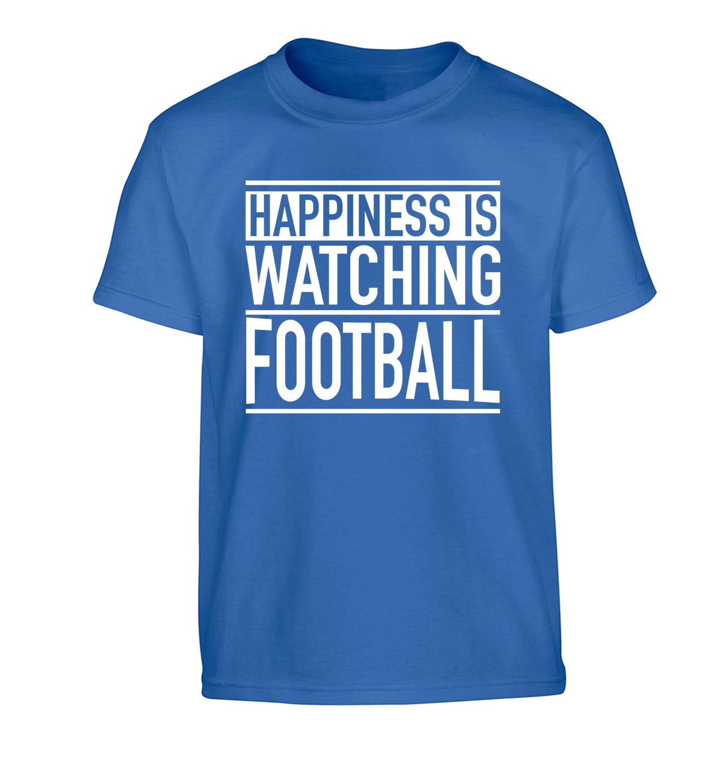 Happiness is watching football Children's blue Tshirt 12-14 Years