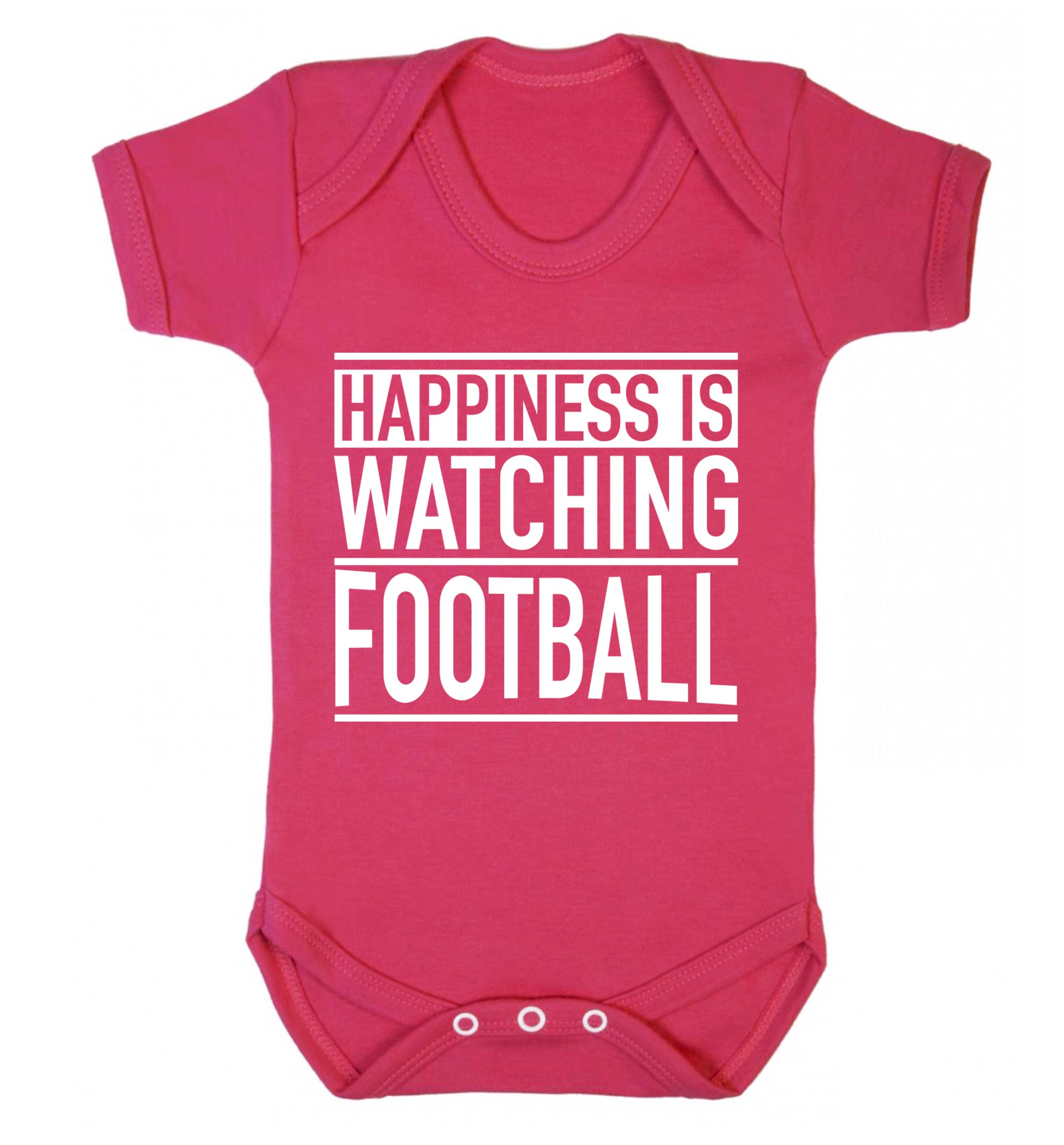 Happiness is watching football Baby Vest dark pink 18-24 months
