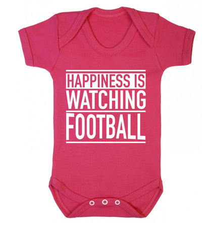 Happiness is watching football Baby Vest dark pink 18-24 months