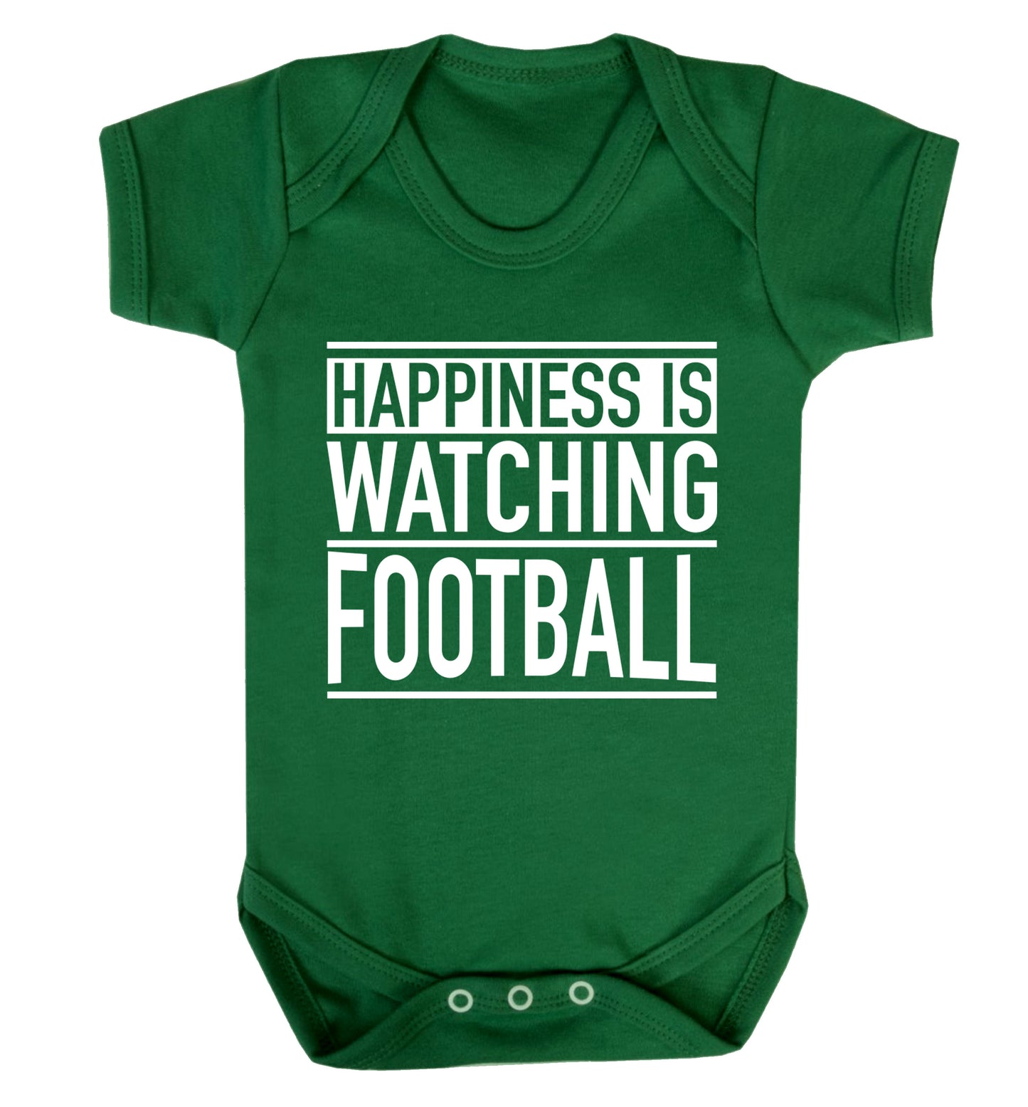 Happiness is watching football Baby Vest green 18-24 months