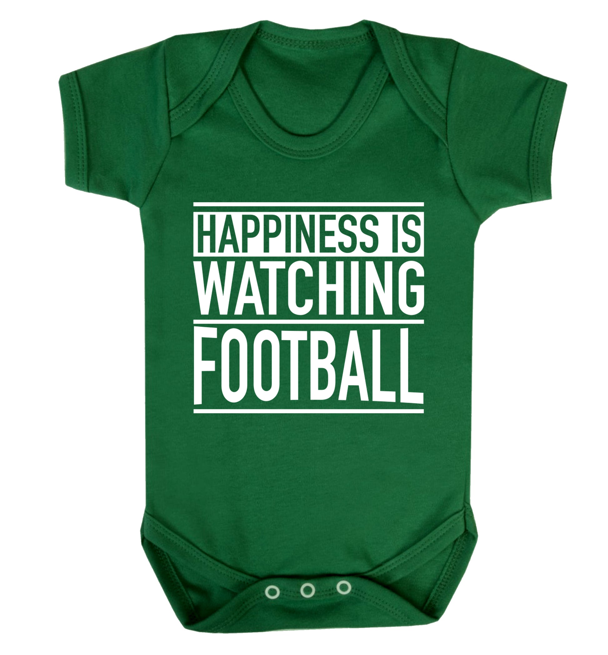 Happiness is watching football Baby Vest green 18-24 months