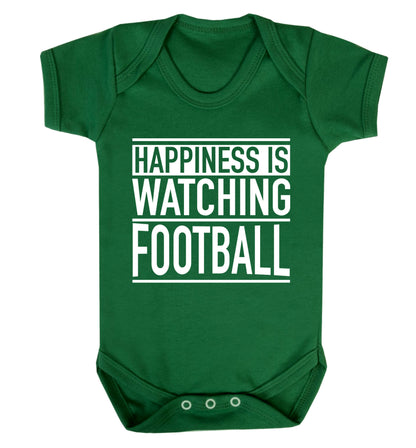 Happiness is watching football Baby Vest green 18-24 months