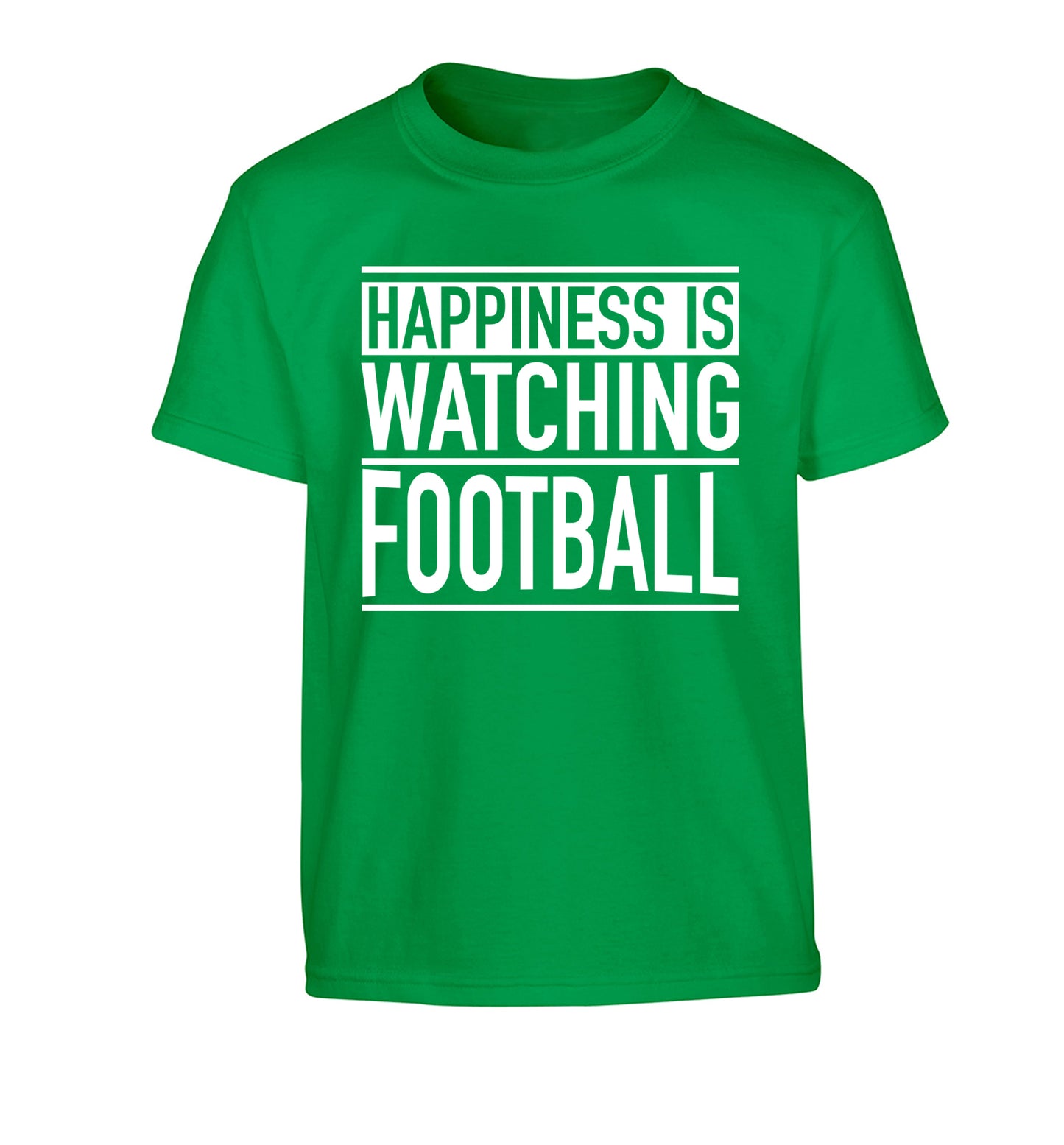 Happiness is watching football Children's green Tshirt 12-14 Years