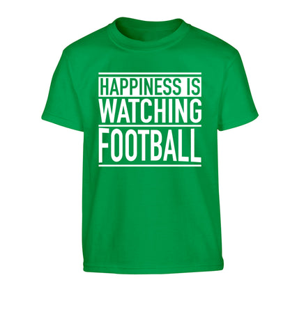 Happiness is watching football Children's green Tshirt 12-14 Years