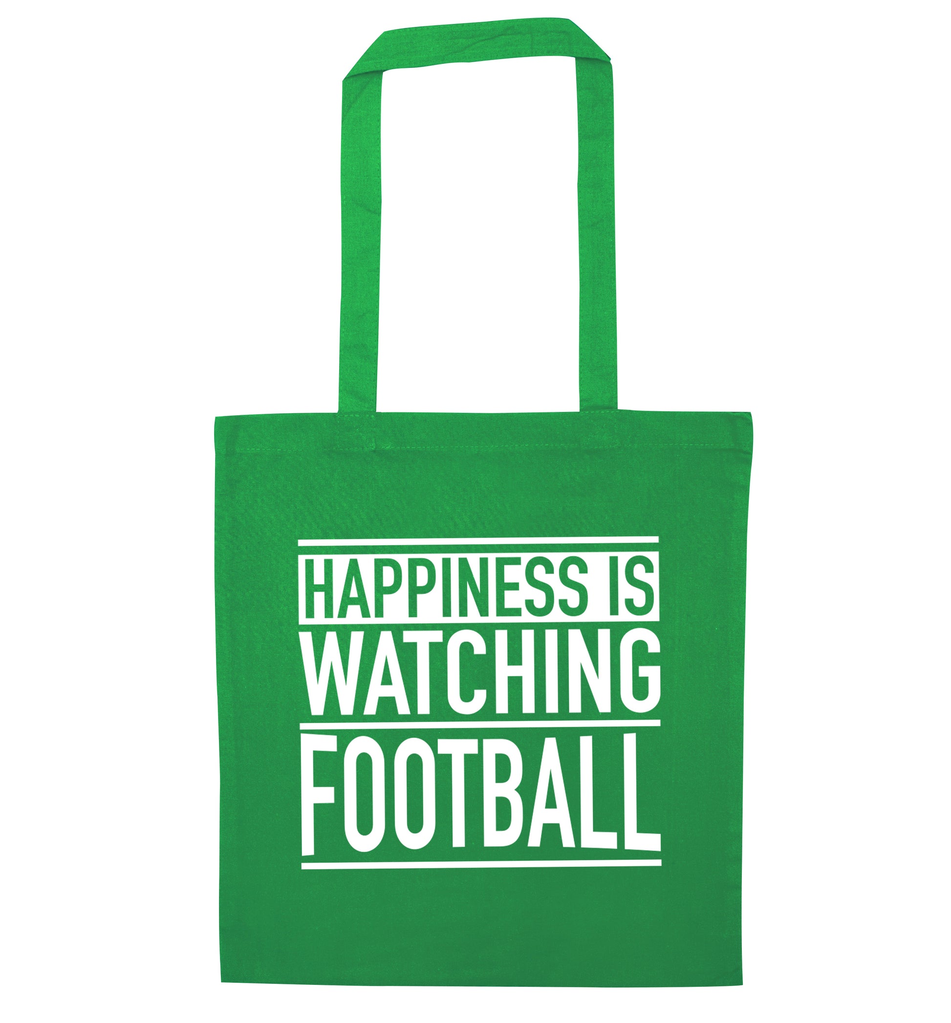 Happiness is watching football green tote bag