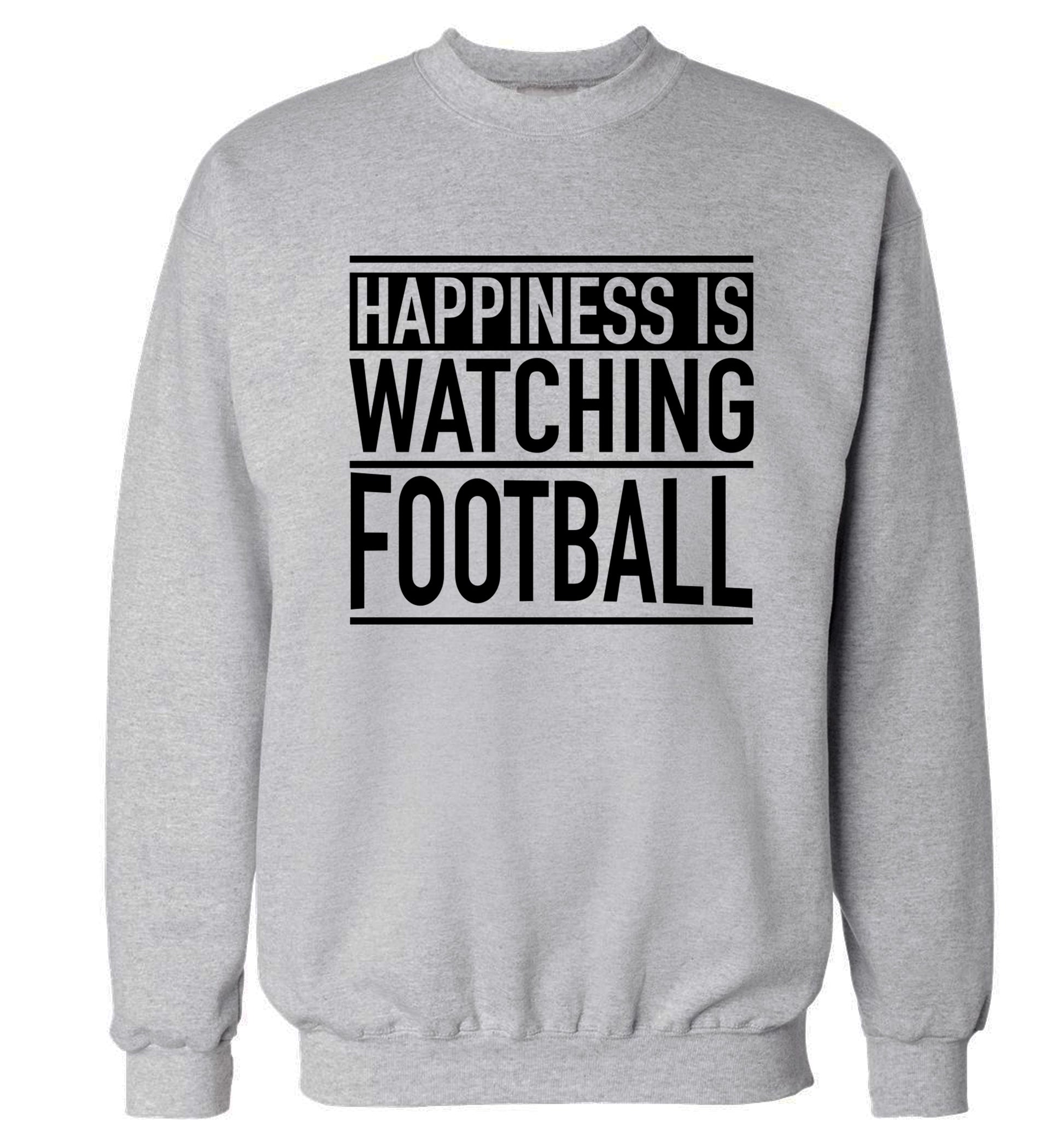 Happiness is watching football Adult's unisexgrey Sweater 2XL