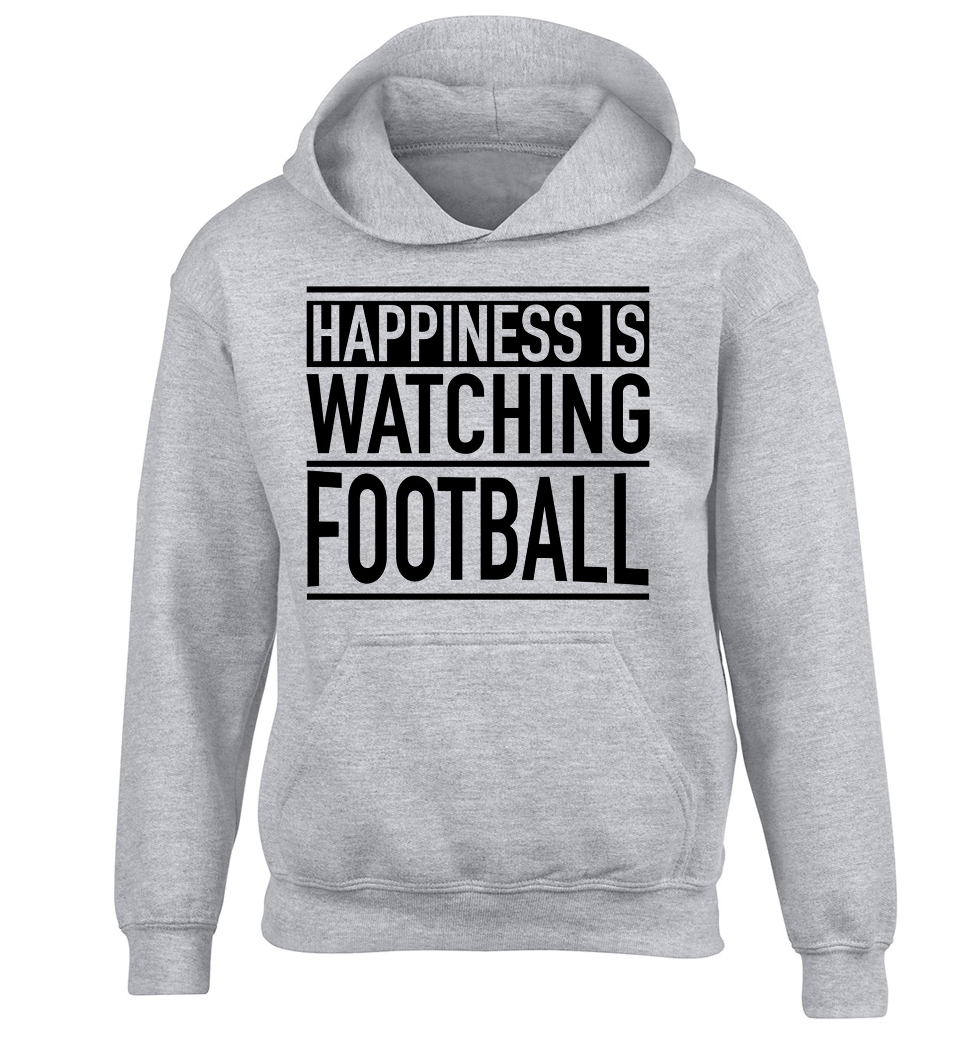 Happiness is watching football children's grey hoodie 12-14 Years