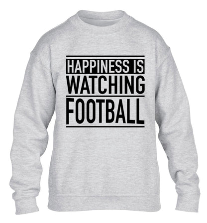 Happiness is watching football children's grey sweater 12-14 Years