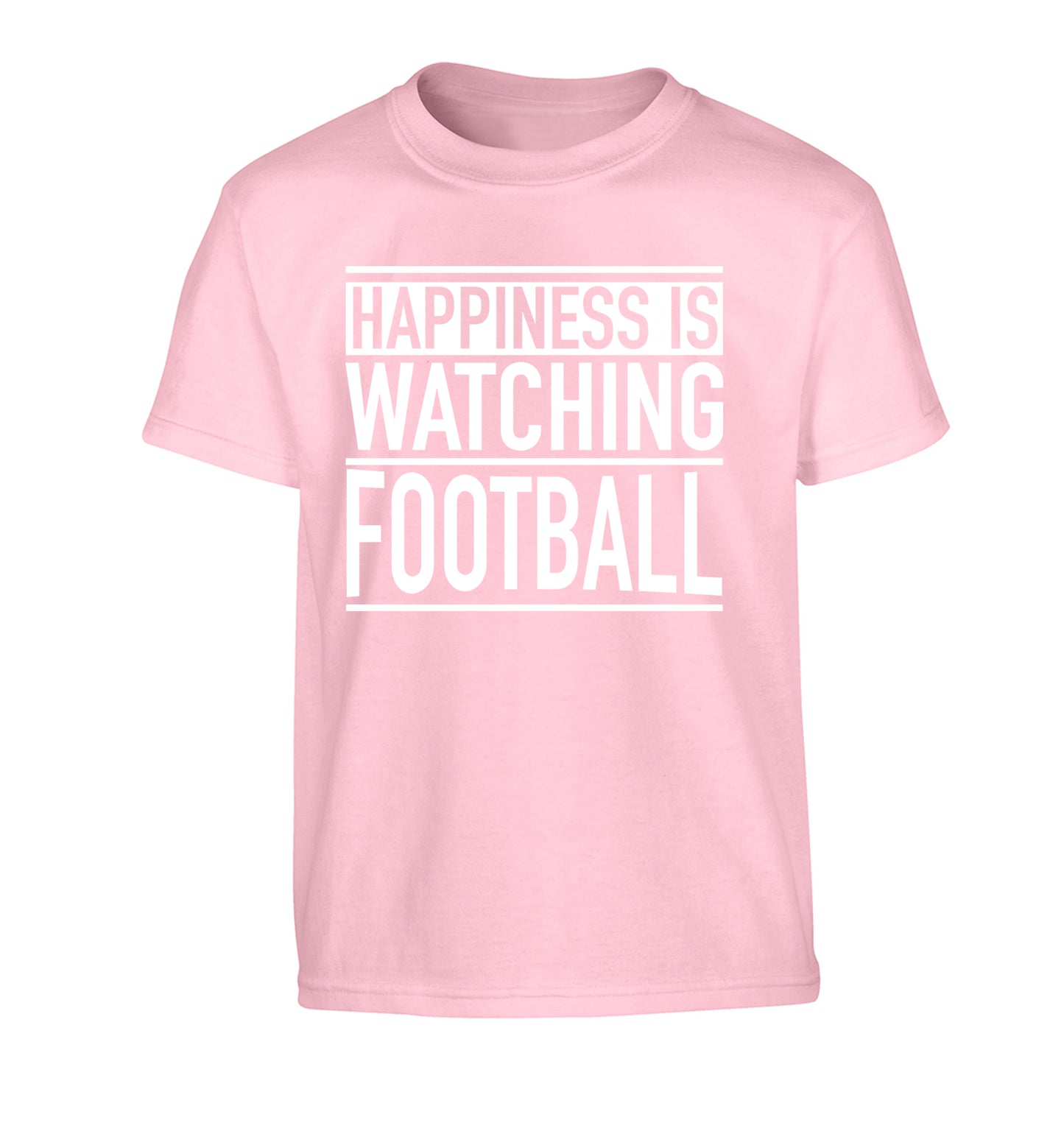Happiness is watching football Children's light pink Tshirt 12-14 Years