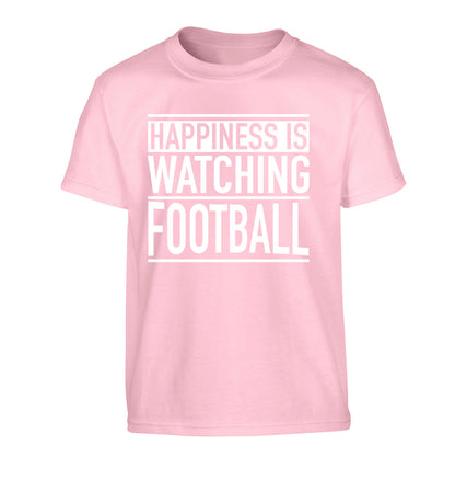Happiness is watching football Children's light pink Tshirt 12-14 Years