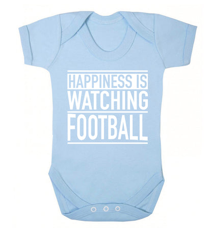 Happiness is watching football Baby Vest pale blue 18-24 months