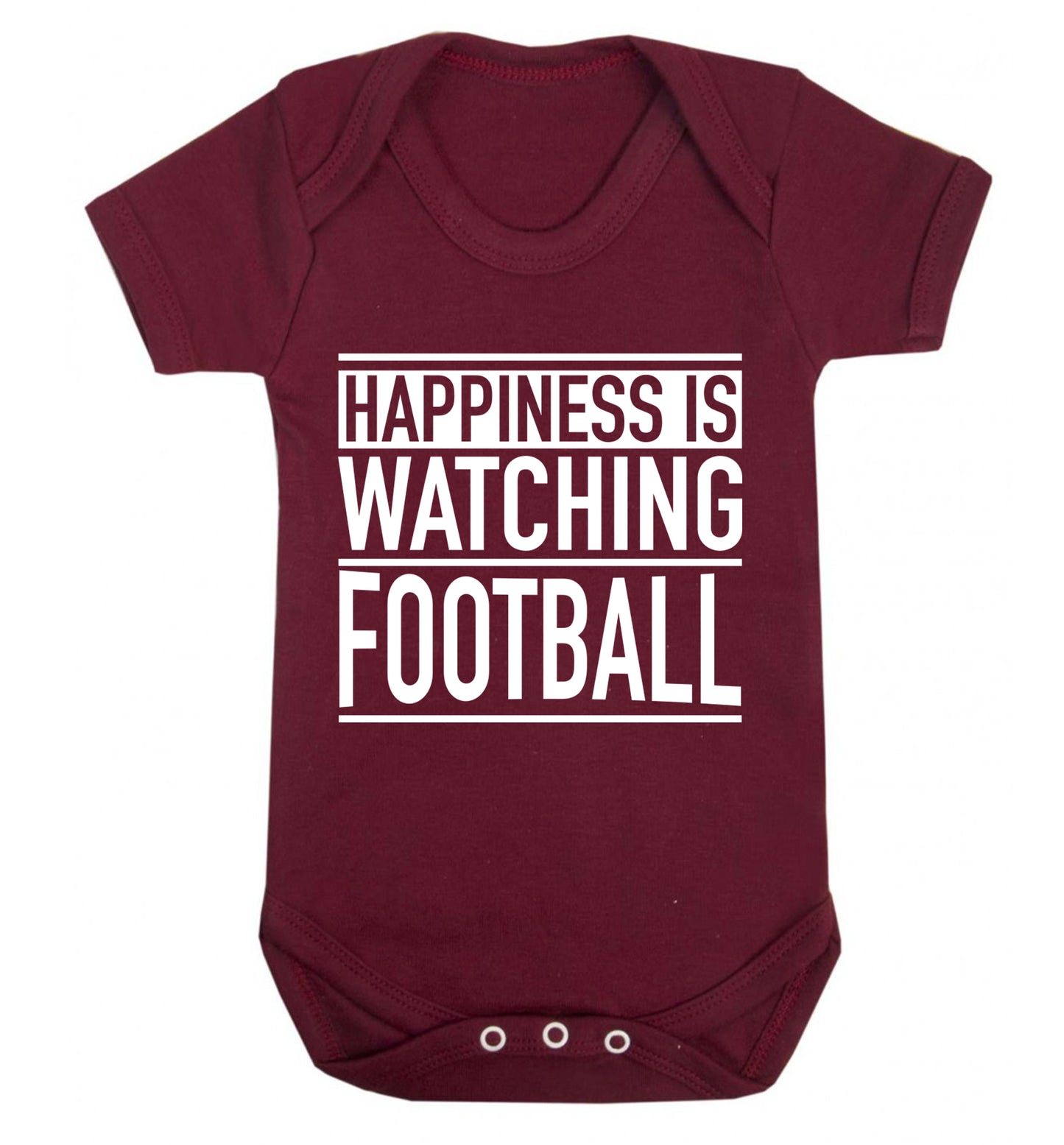 Happiness is watching football Baby Vest maroon 18-24 months