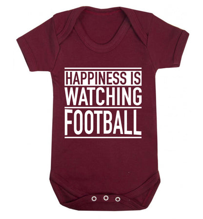 Happiness is watching football Baby Vest maroon 18-24 months