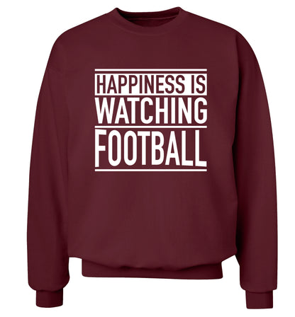 Happiness is watching football Adult's unisexmaroon Sweater 2XL