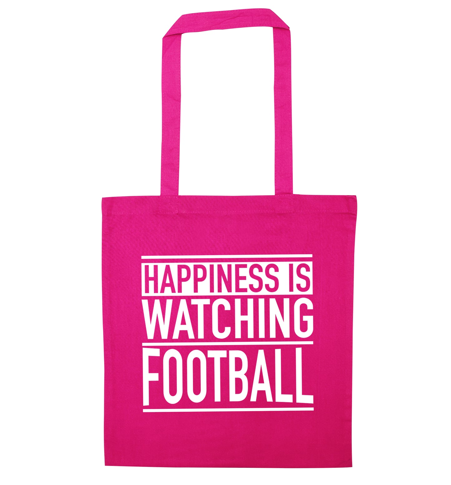 Happiness is watching football pink tote bag