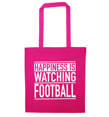 Happiness is watching football pink tote bag