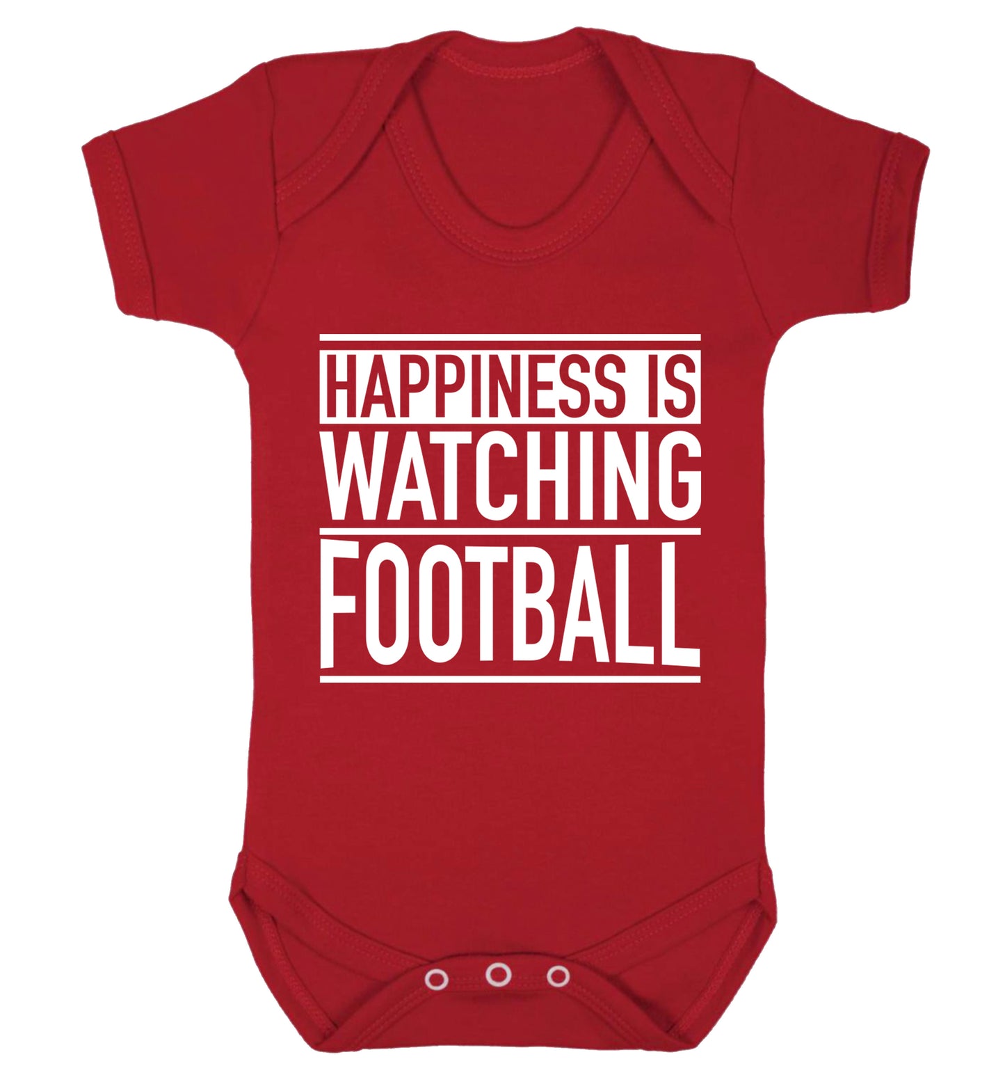 Happiness is watching football Baby Vest red 18-24 months