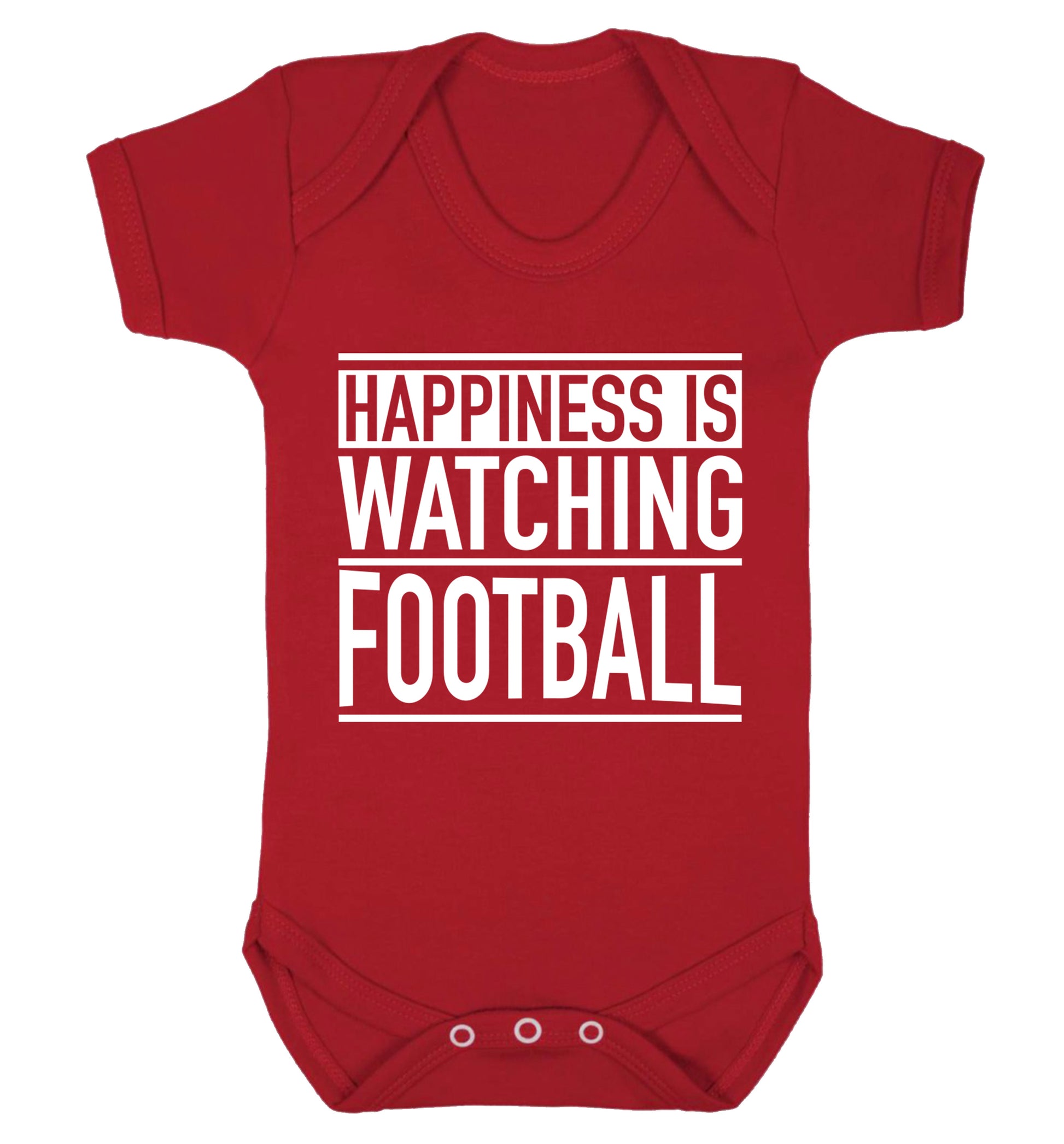 Happiness is watching football Baby Vest red 18-24 months