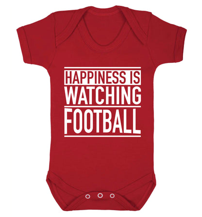 Happiness is watching football Baby Vest red 18-24 months