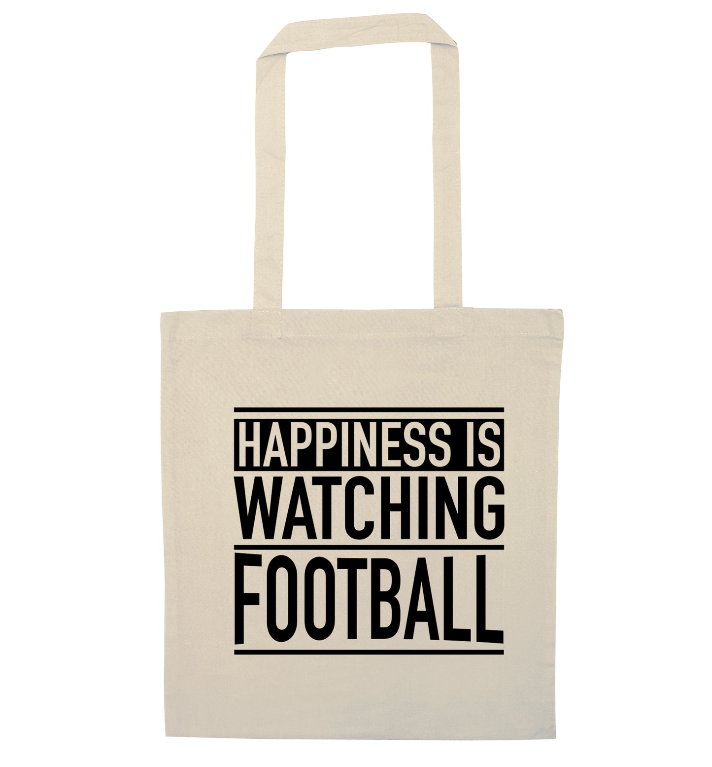 Happiness is watching football natural tote bag