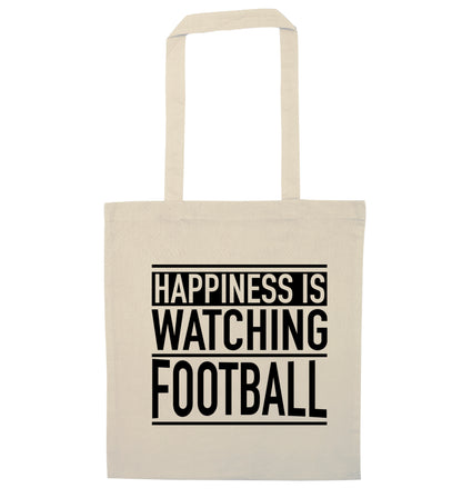 Happiness is watching football natural tote bag