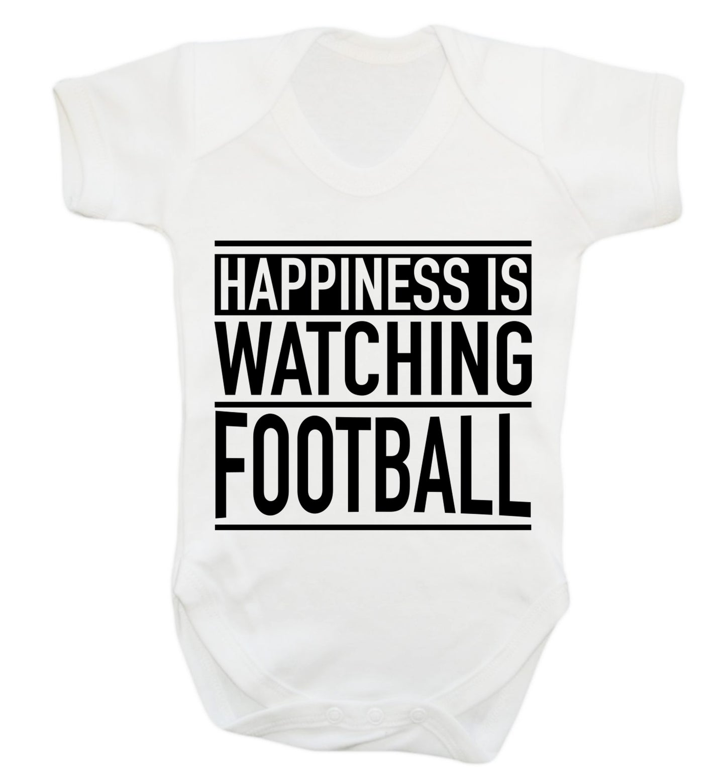 Happiness is watching football Baby Vest white 18-24 months